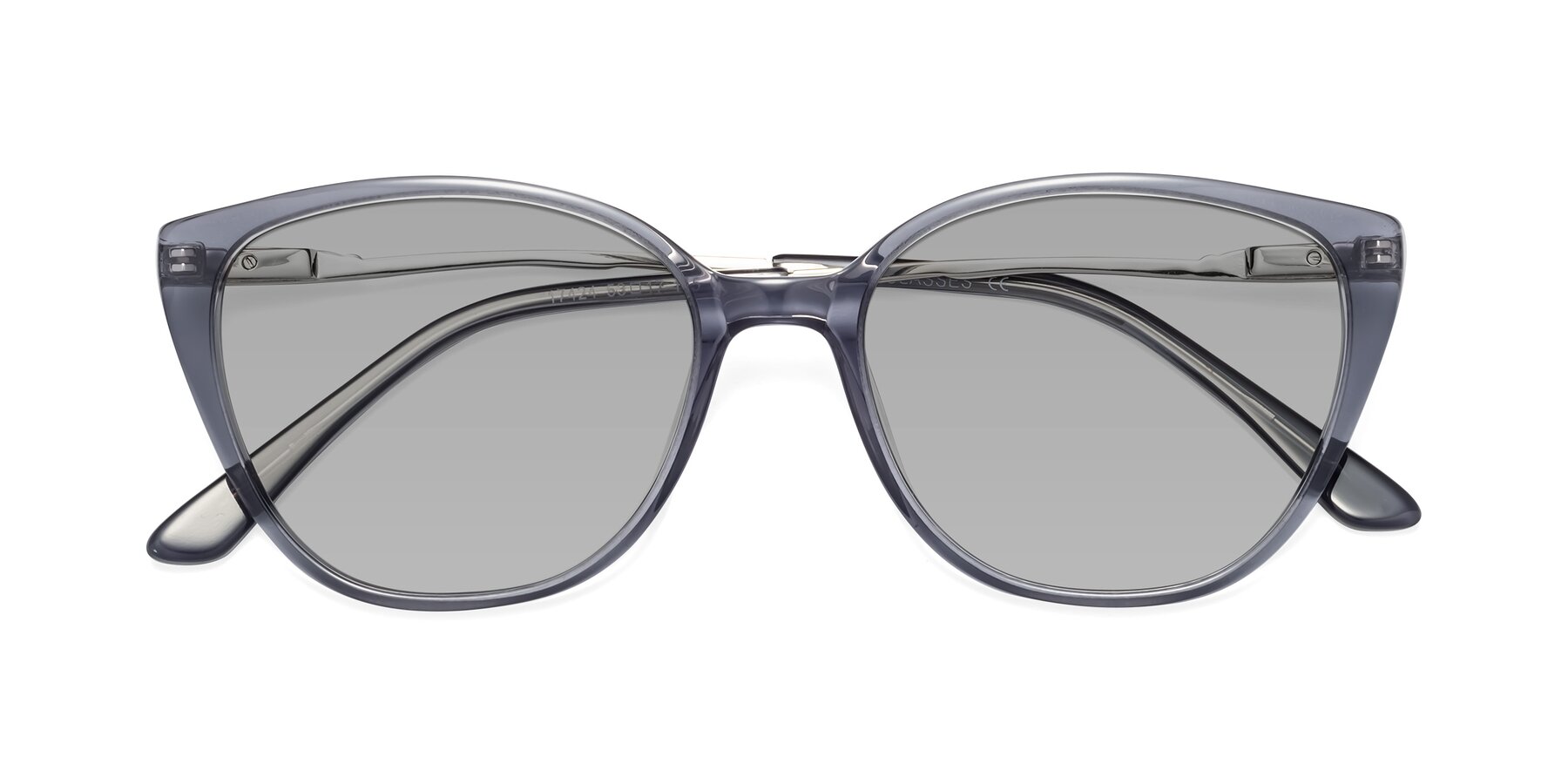 Folded Front of 17424 in Transparent Grey with Light Gray Tinted Lenses