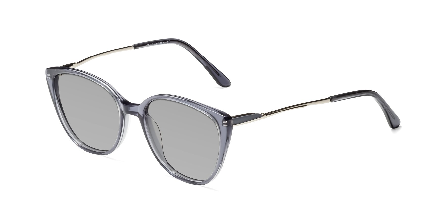 Angle of 17424 in Transparent Grey with Light Gray Tinted Lenses