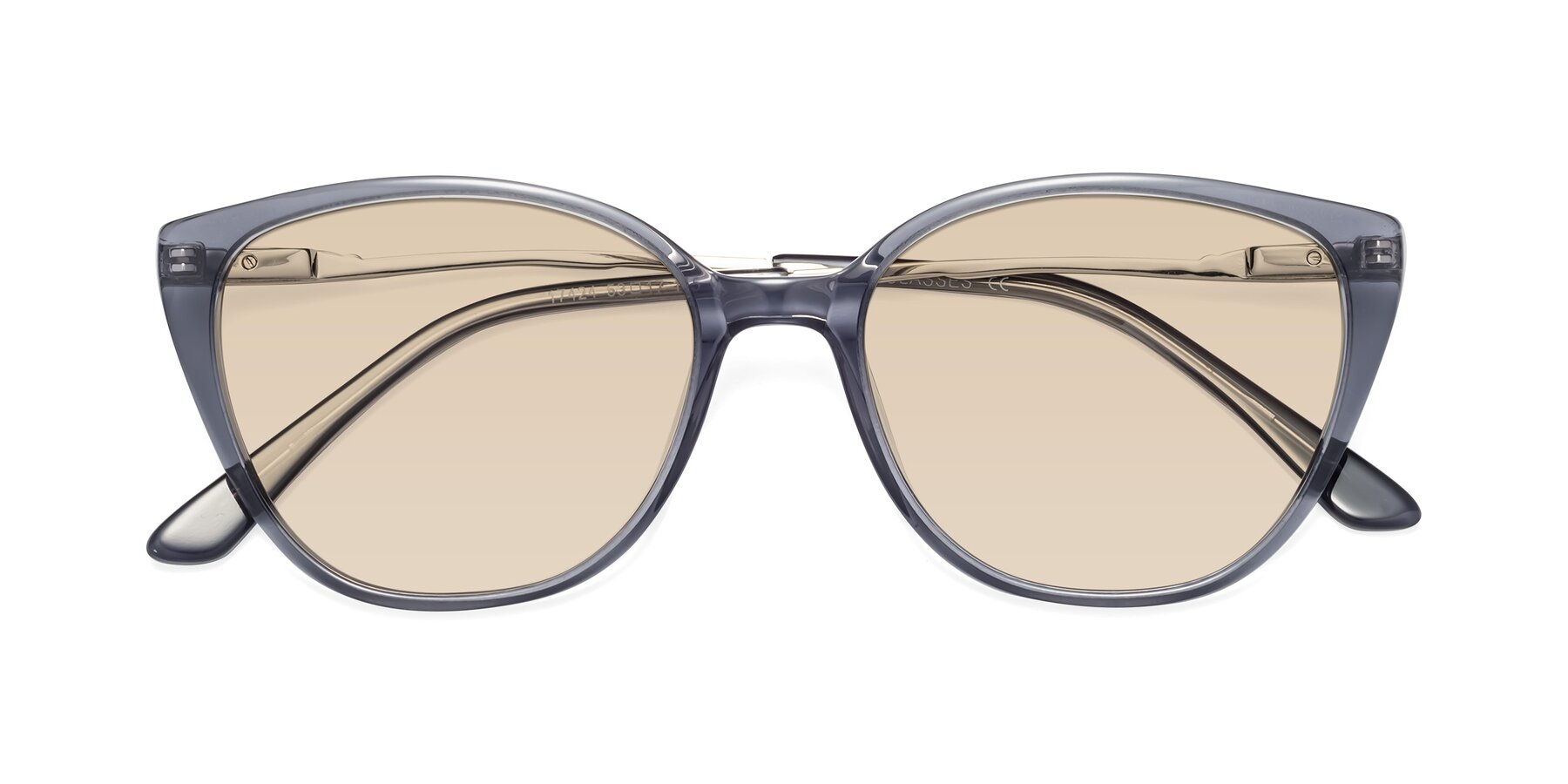 Folded Front of 17424 in Transparent Grey with Light Brown Tinted Lenses