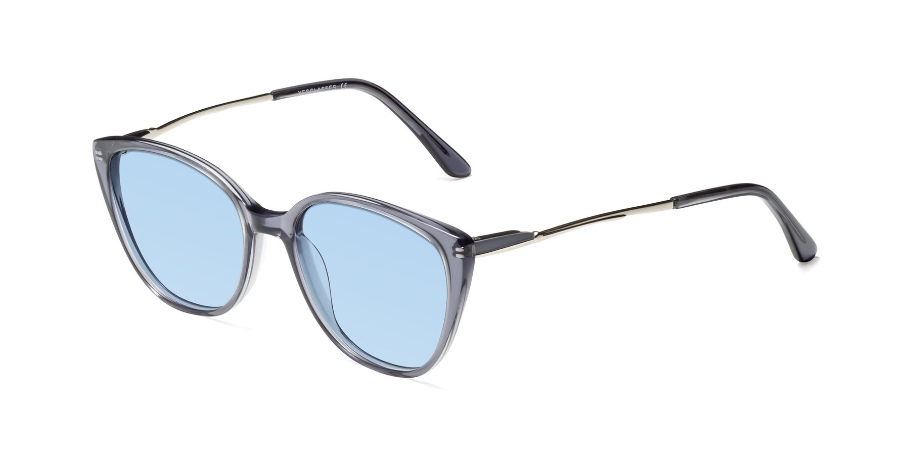 Angle of 17424 in Transparent Grey with Light Blue Tinted Lenses