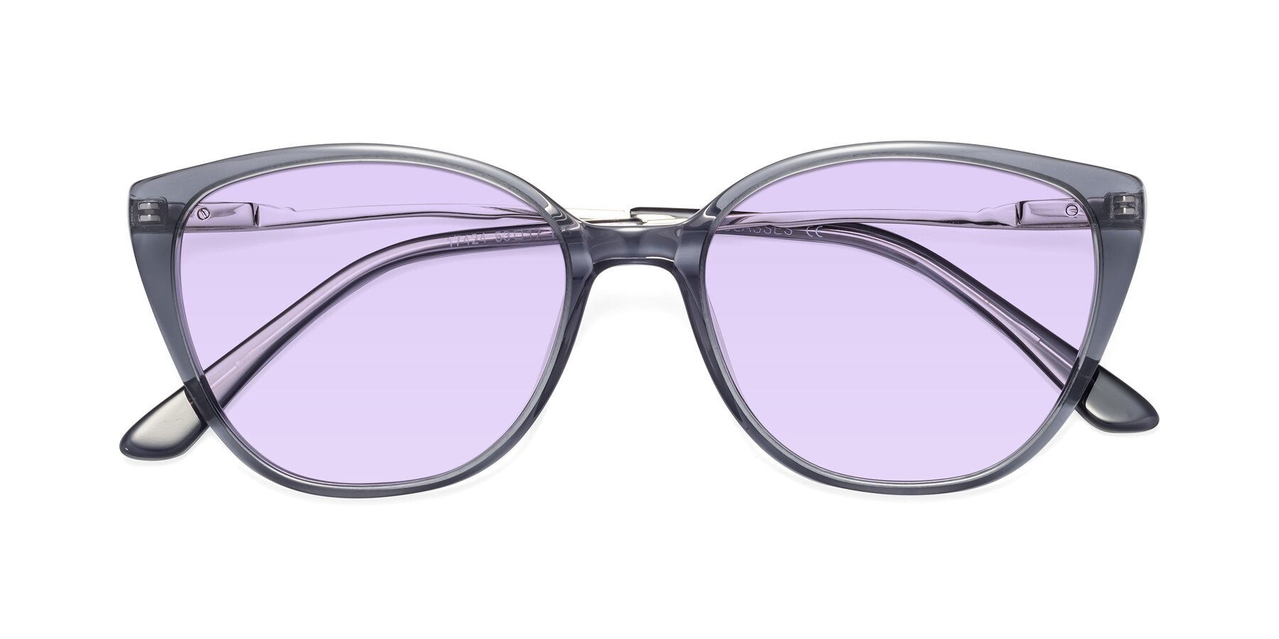 Folded Front of 17424 in Transparent Grey with Light Purple Tinted Lenses