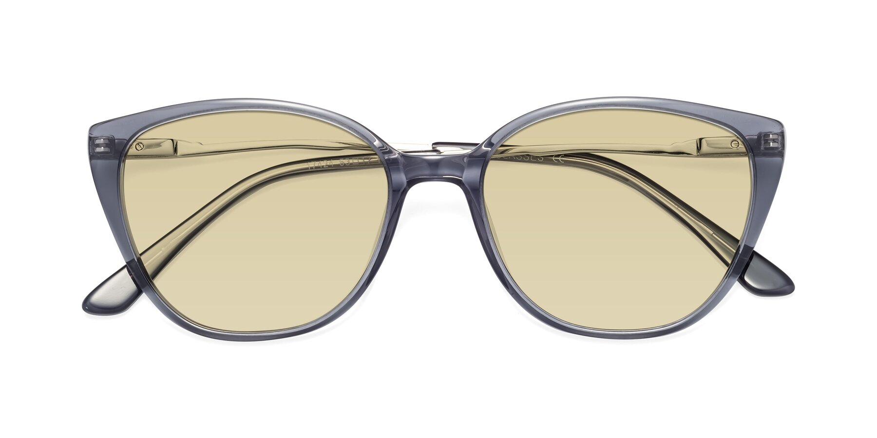 Folded Front of 17424 in Transparent Grey with Light Champagne Tinted Lenses