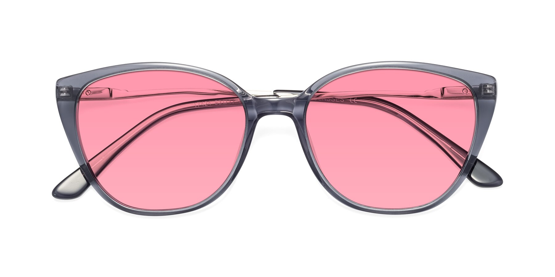 Folded Front of 17424 in Transparent Grey with Pink Tinted Lenses