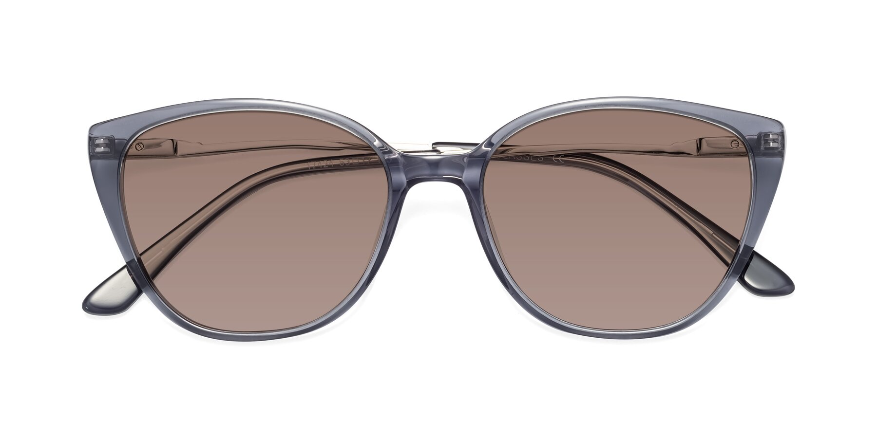 Folded Front of 17424 in Transparent Grey with Medium Brown Tinted Lenses