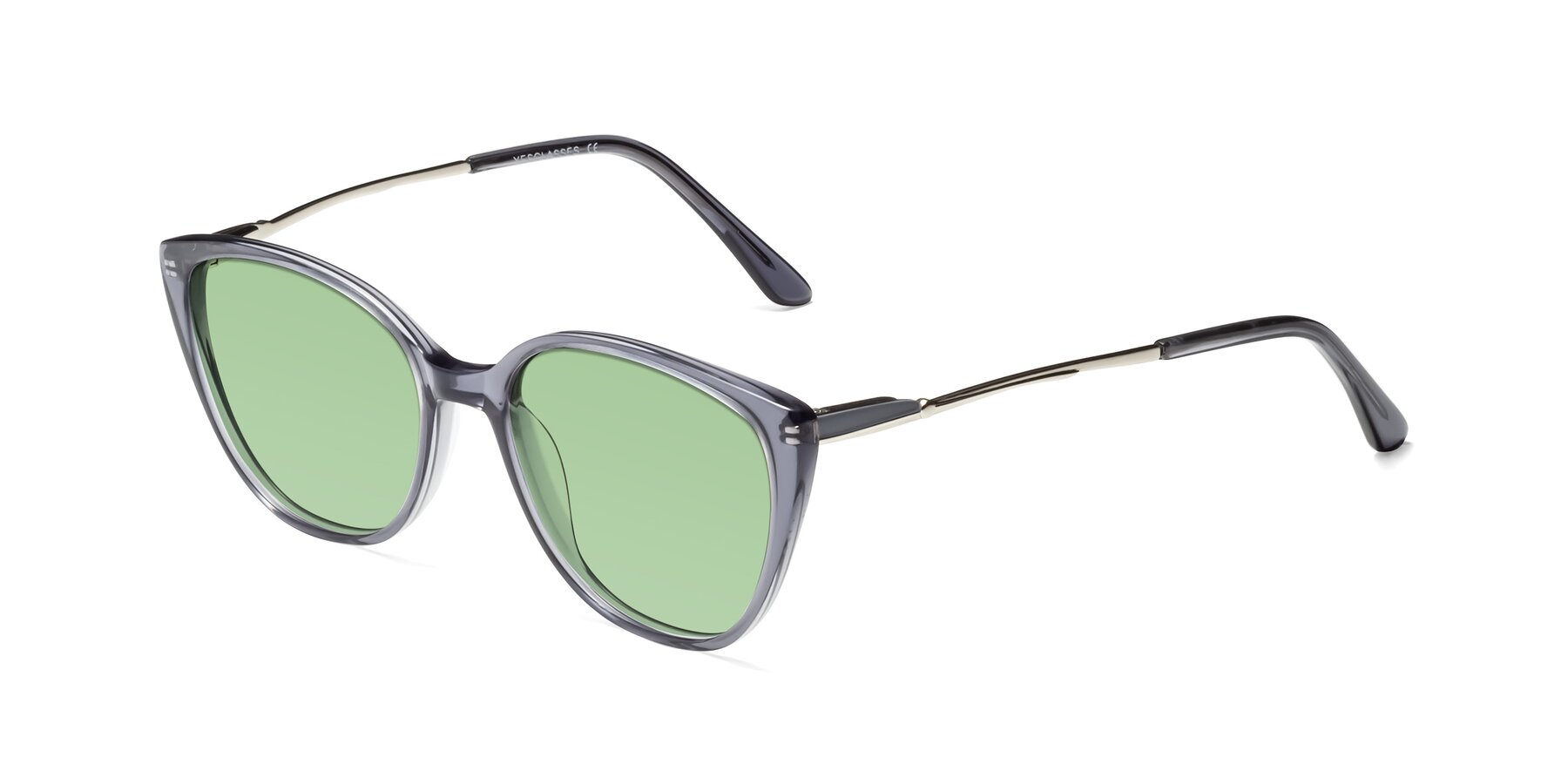 Angle of 17424 in Transparent Grey with Medium Green Tinted Lenses
