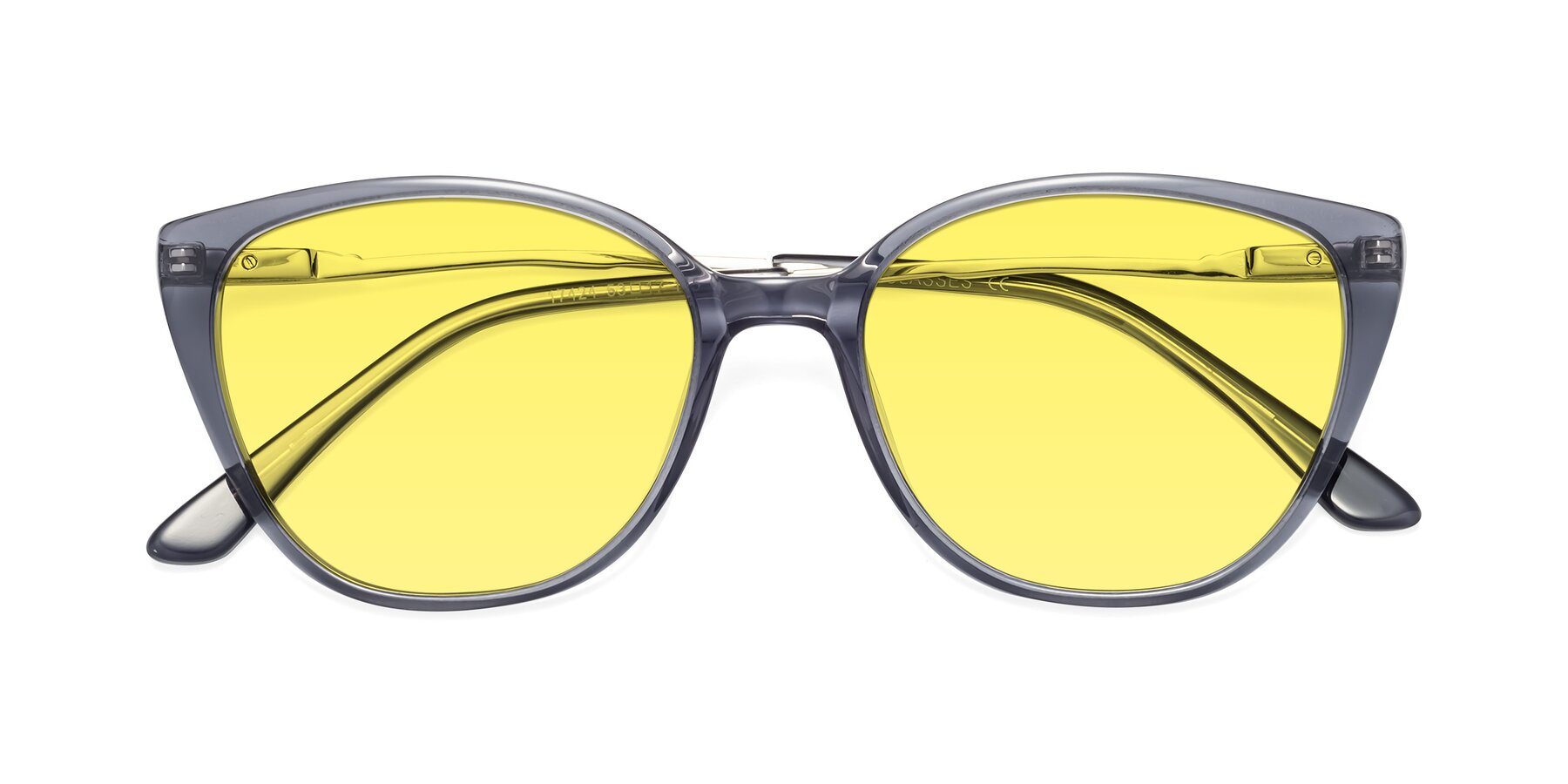 Folded Front of 17424 in Transparent Grey with Medium Yellow Tinted Lenses