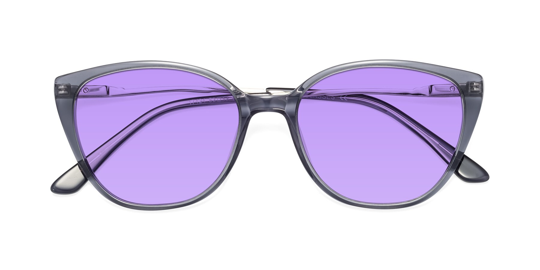 Folded Front of 17424 in Transparent Grey with Medium Purple Tinted Lenses