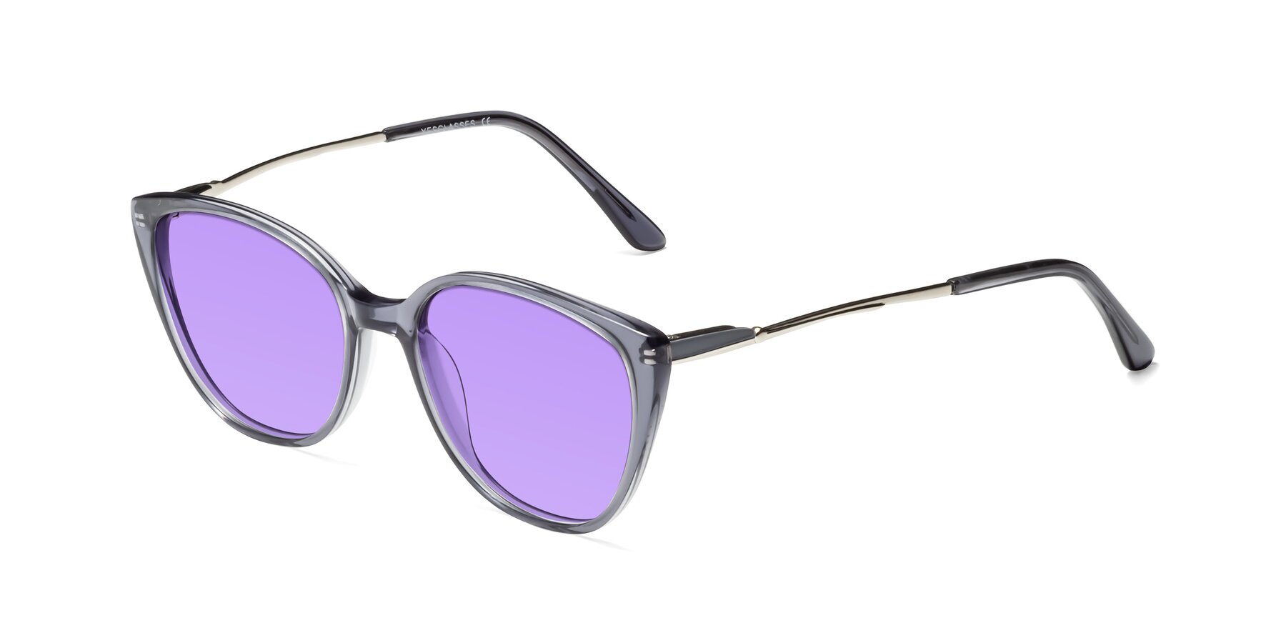 Angle of 17424 in Transparent Grey with Medium Purple Tinted Lenses