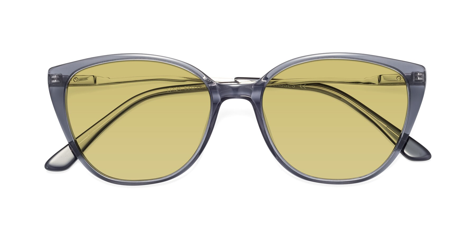 Folded Front of 17424 in Transparent Grey with Medium Champagne Tinted Lenses