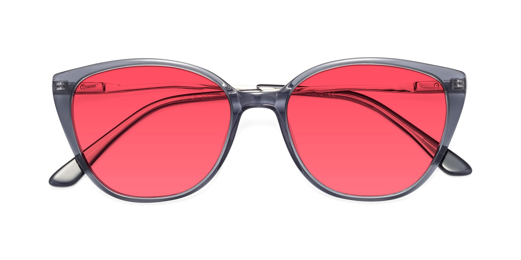 Folded Front of 17424 in Transparent Grey with Red Tinted Lenses