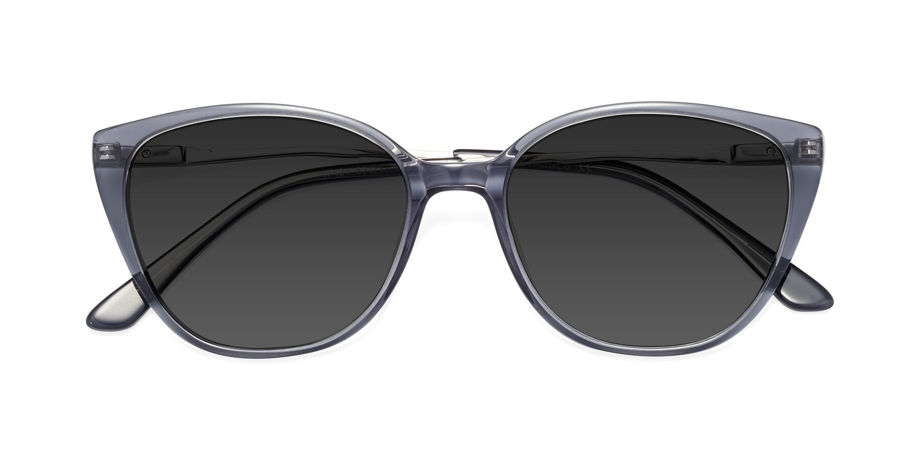 Folded Front of 17424 in Transparent Grey with Gray Tinted Lenses