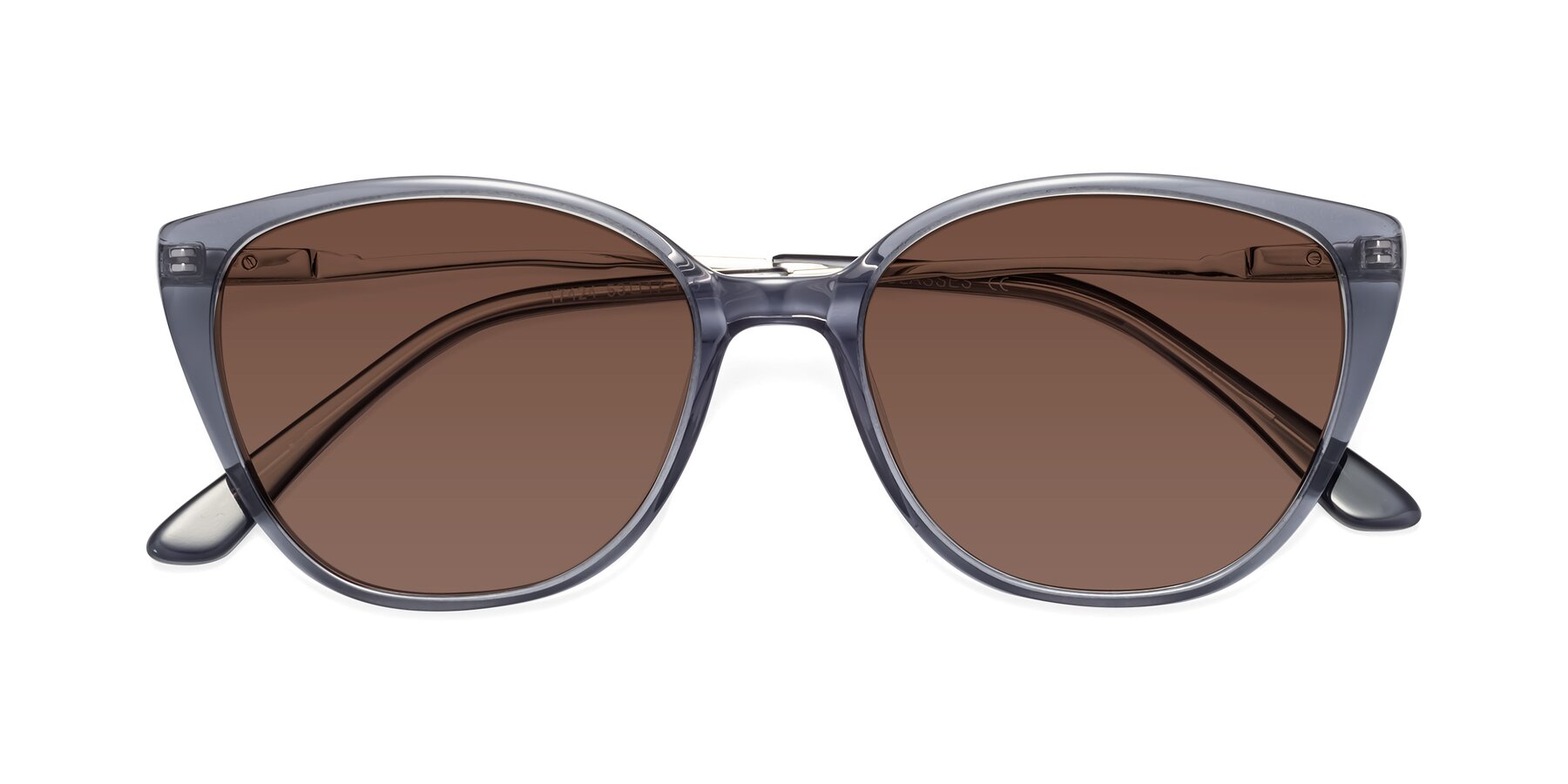 Folded Front of 17424 in Transparent Grey with Brown Tinted Lenses