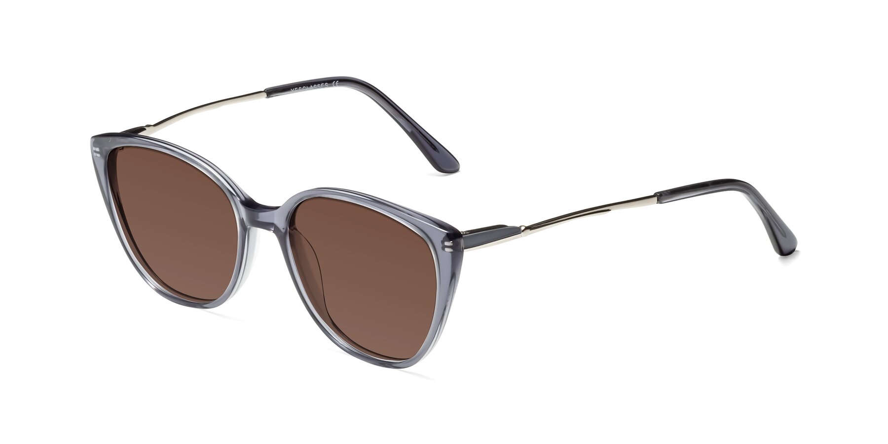 Angle of 17424 in Transparent Grey with Brown Tinted Lenses