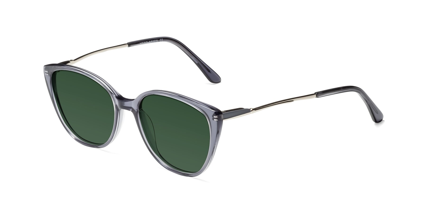 Angle of 17424 in Transparent Grey with Green Tinted Lenses