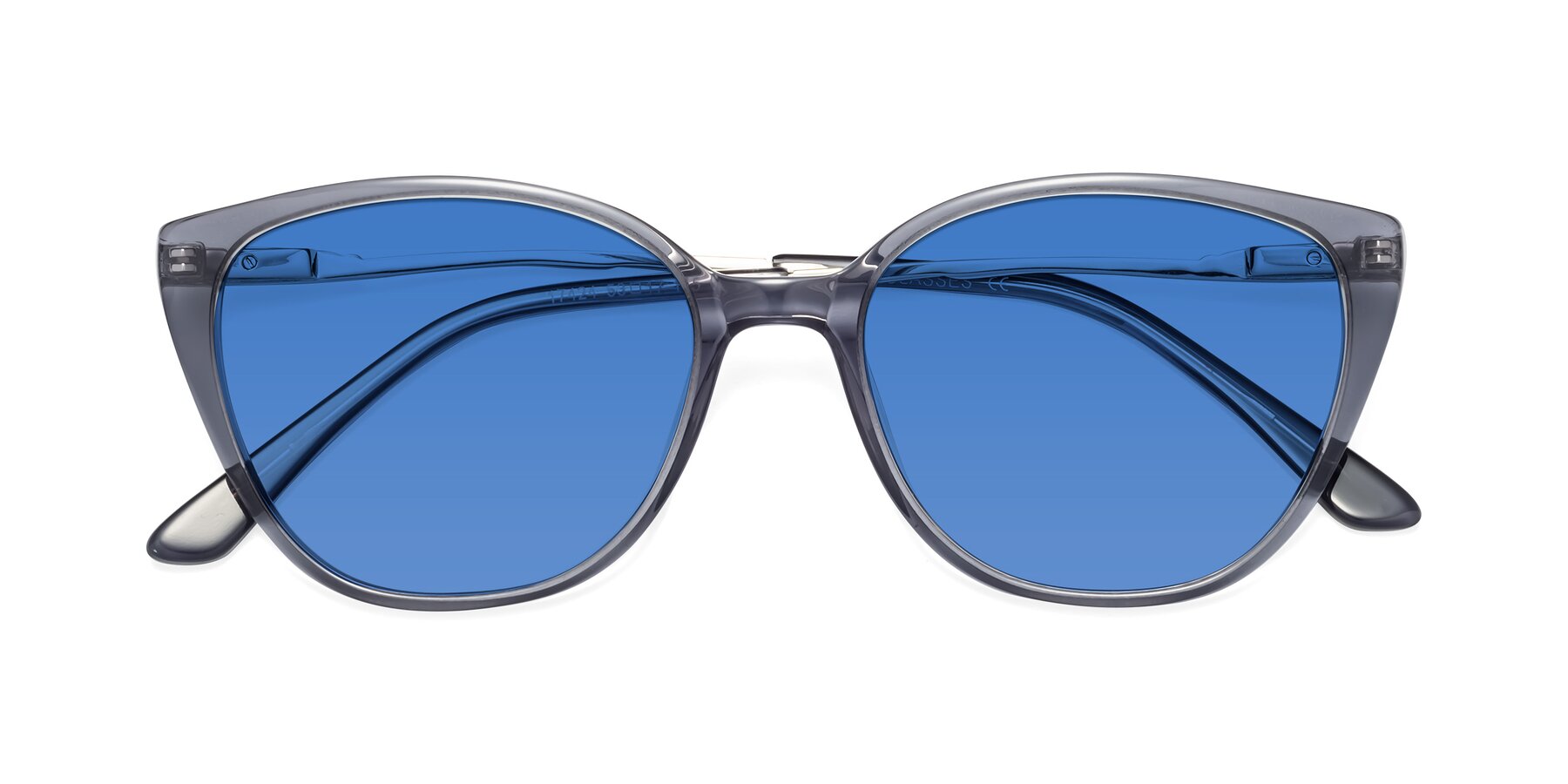 Folded Front of 17424 in Transparent Grey with Blue Tinted Lenses