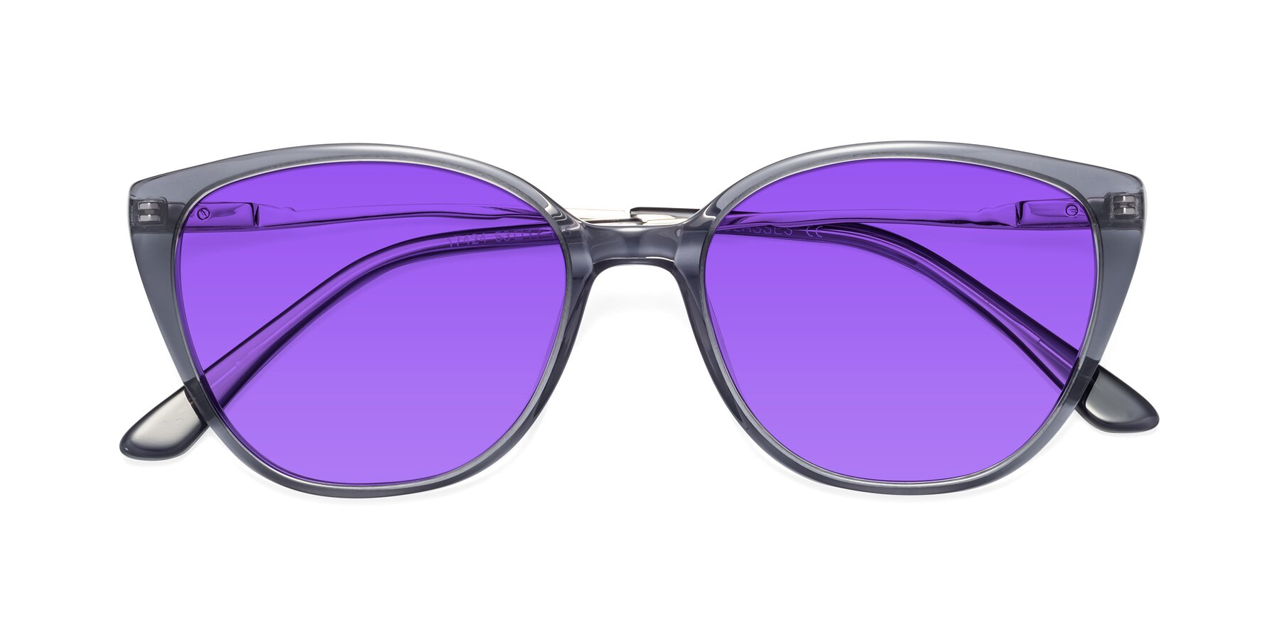 Folded Front of 17424 in Transparent Grey with Purple Tinted Lenses