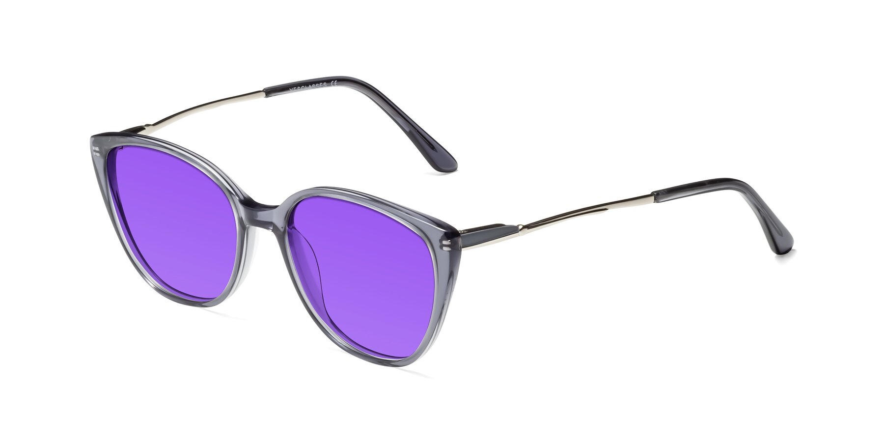 Angle of 17424 in Transparent Grey with Purple Tinted Lenses