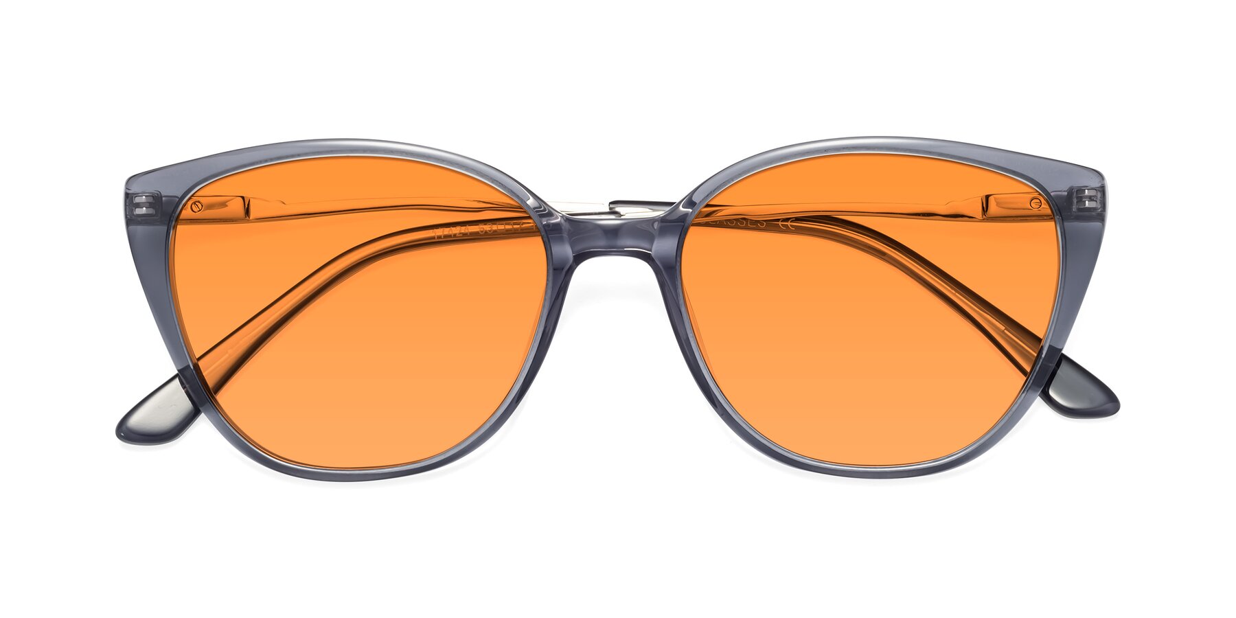 Folded Front of 17424 in Transparent Grey with Orange Tinted Lenses