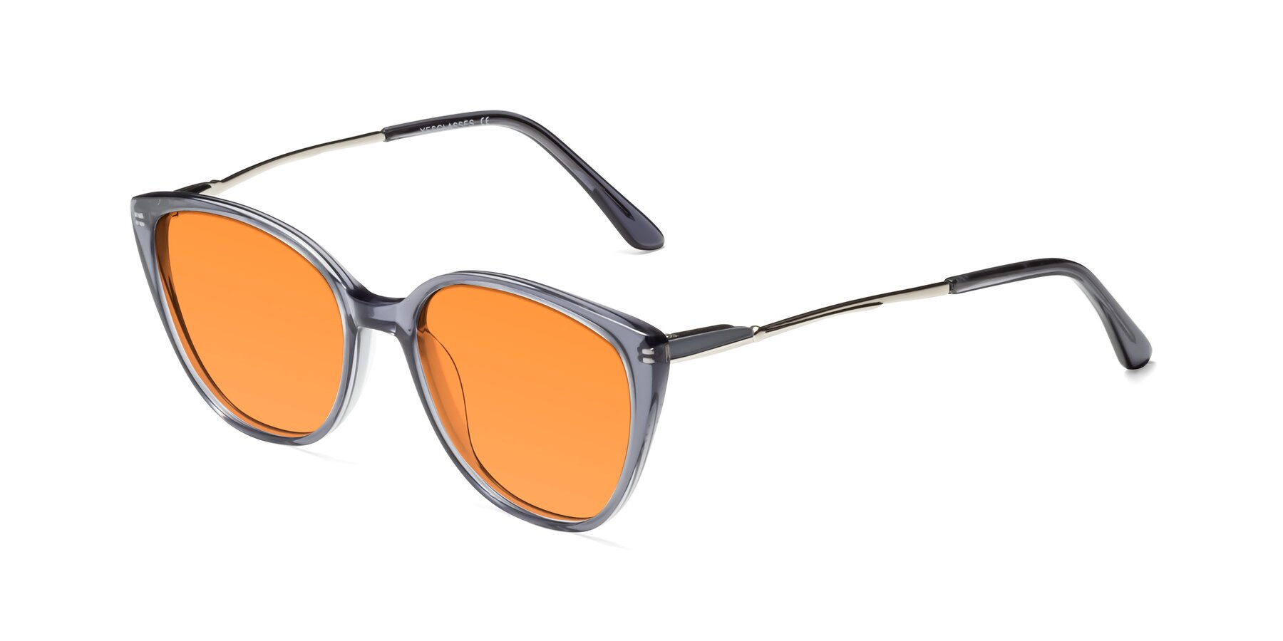 Angle of 17424 in Transparent Grey with Orange Tinted Lenses