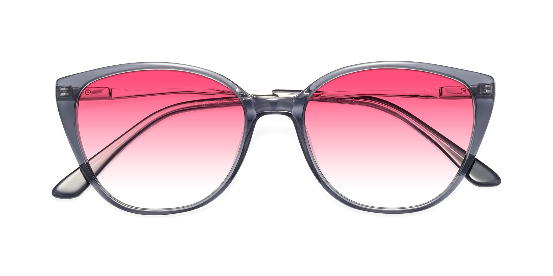 Folded Front of 17424 in Transparent Grey with Pink Gradient Lenses