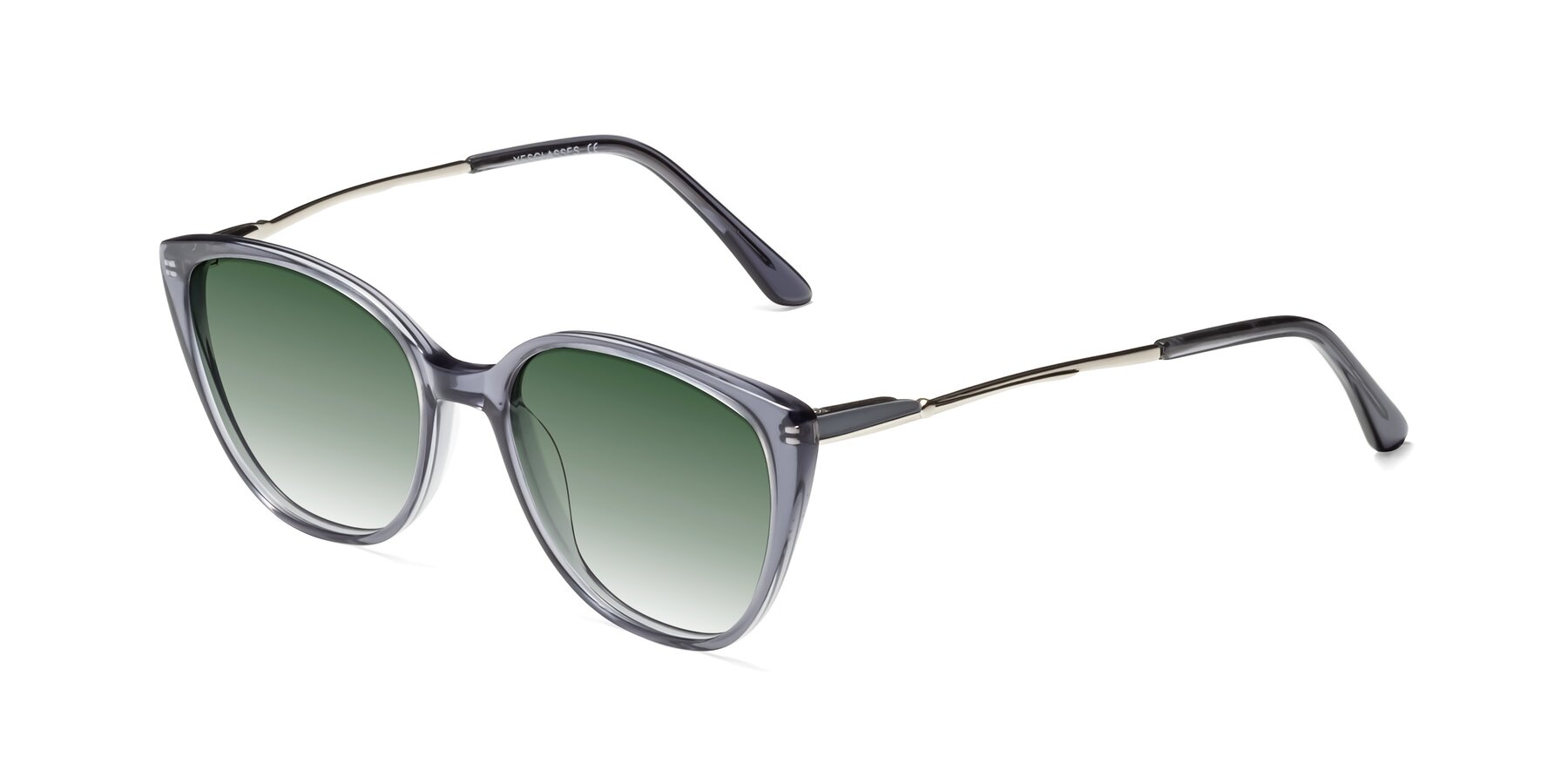 Angle of 17424 in Transparent Grey with Green Gradient Lenses
