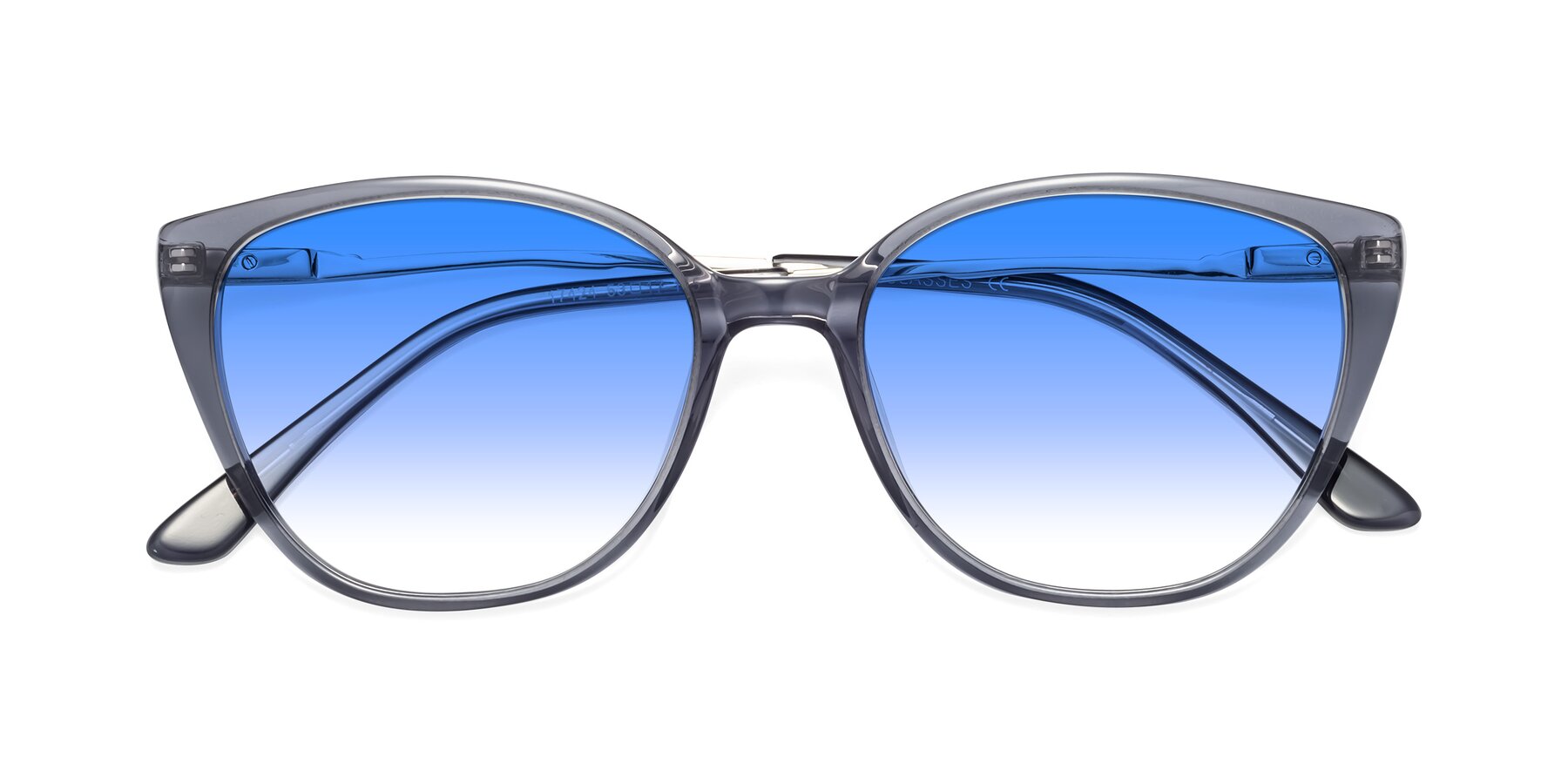 Folded Front of 17424 in Transparent Grey with Blue Gradient Lenses