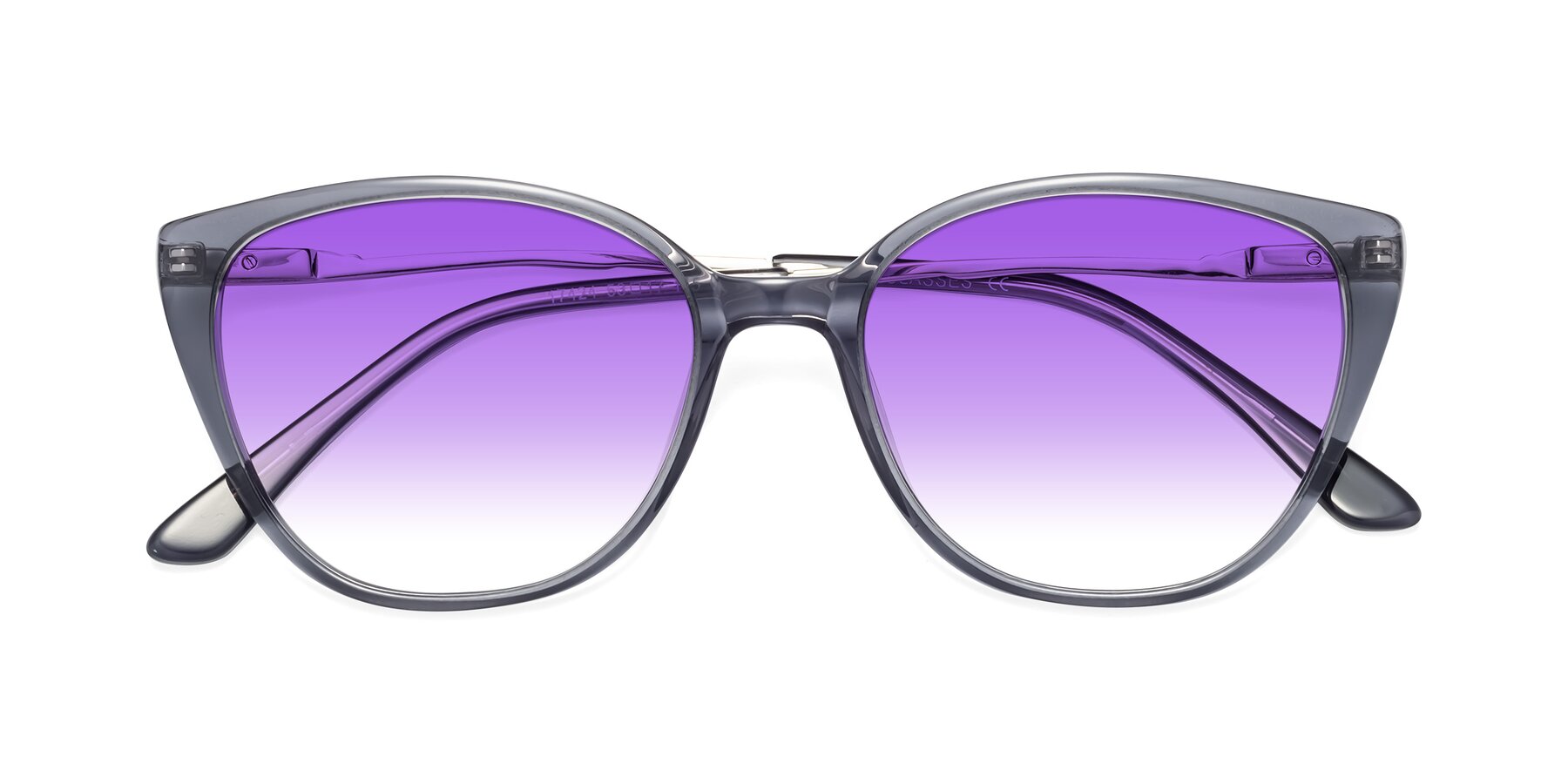 Folded Front of 17424 in Transparent Grey with Purple Gradient Lenses