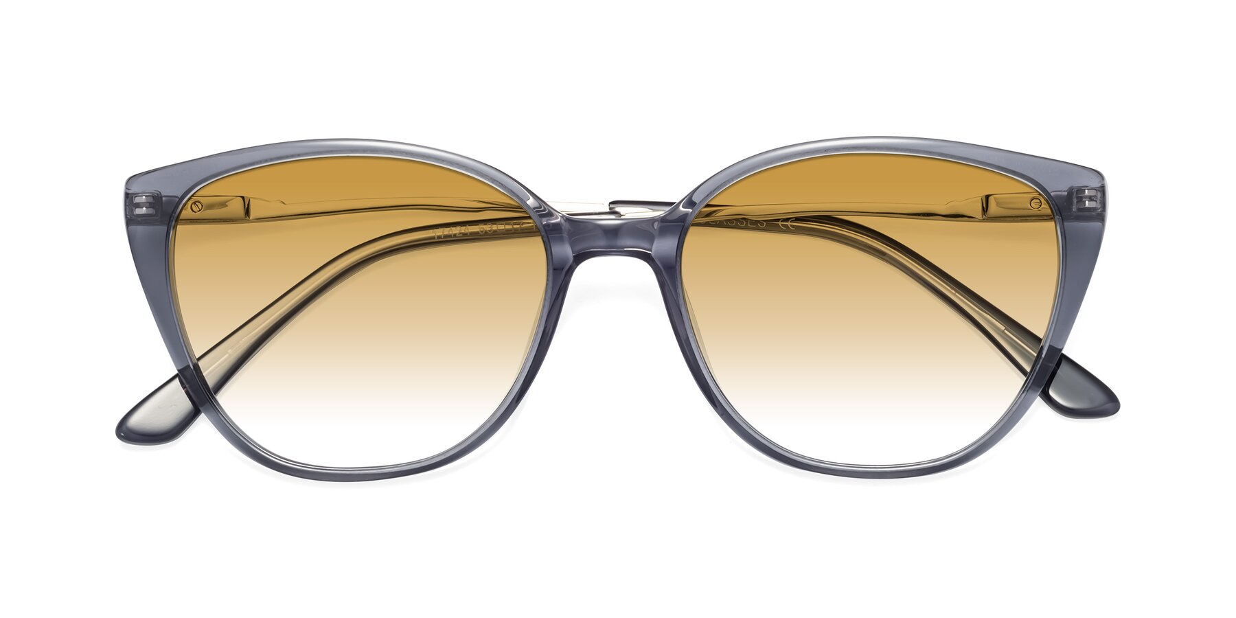 Folded Front of 17424 in Transparent Grey with Champagne Gradient Lenses