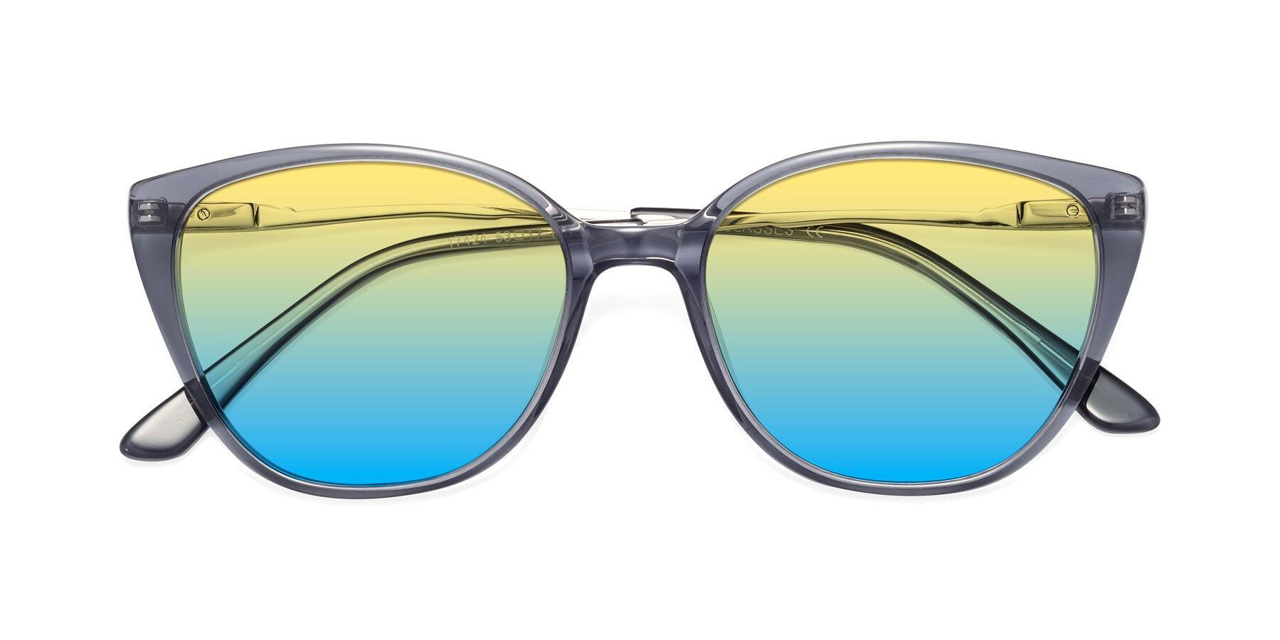 Folded Front of 17424 in Transparent Grey with Yellow / Blue Gradient Lenses