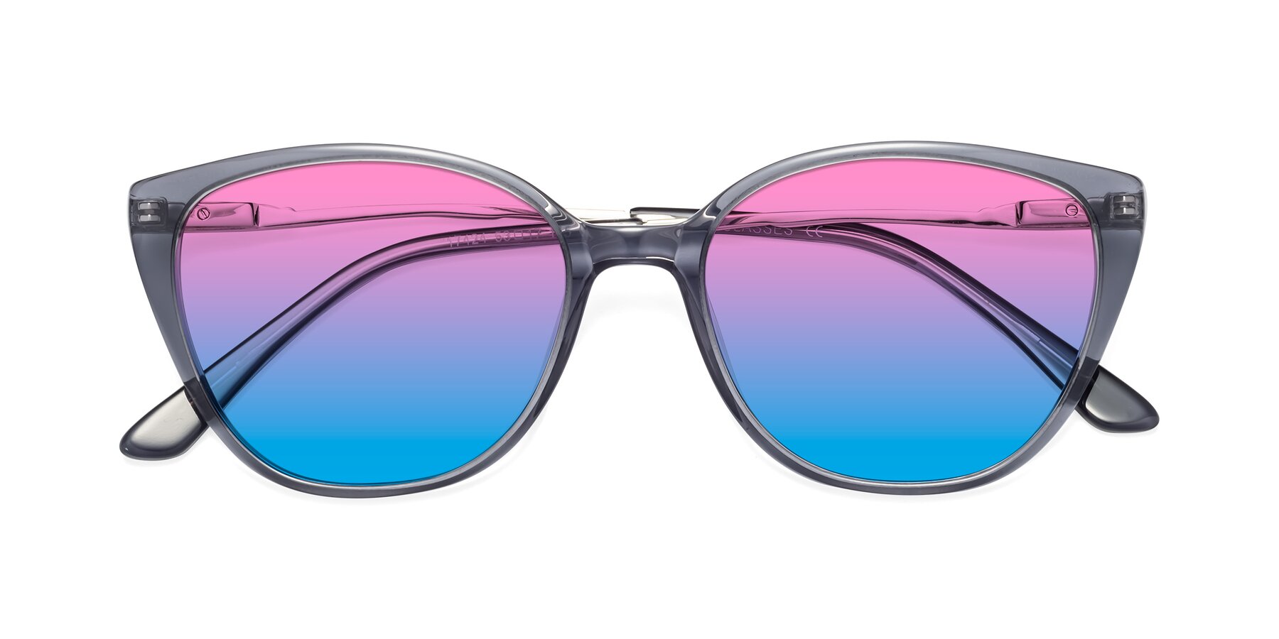 Folded Front of 17424 in Transparent Grey with Pink / Blue Gradient Lenses