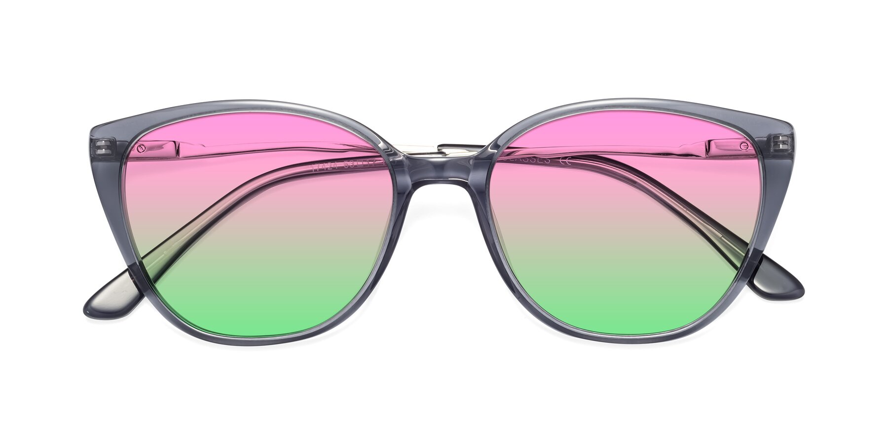 Folded Front of 17424 in Transparent Grey with Pink / Green Gradient Lenses