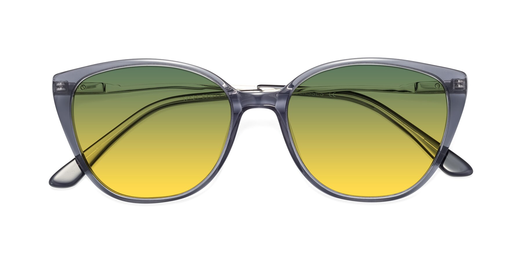 Folded Front of 17424 in Transparent Grey with Green / Yellow Gradient Lenses