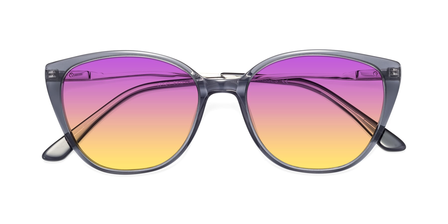 Folded Front of 17424 in Transparent Grey with Purple / Yellow Gradient Lenses