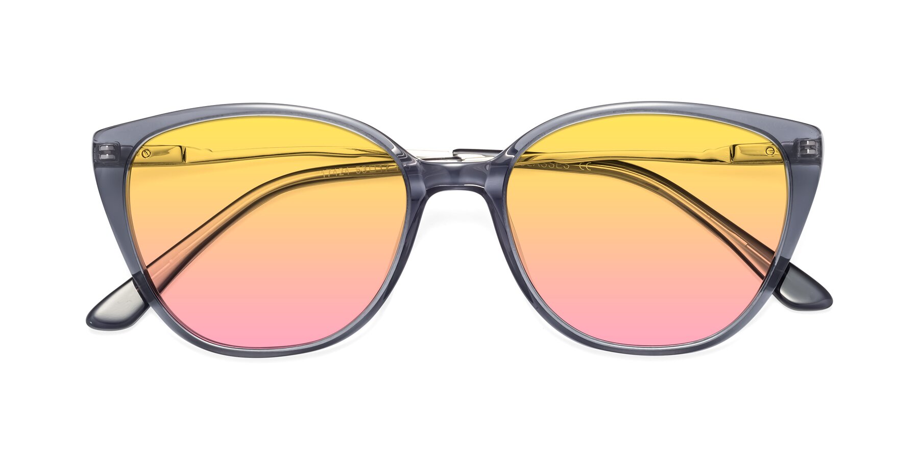 Folded Front of 17424 in Transparent Grey with Yellow / Pink Gradient Lenses