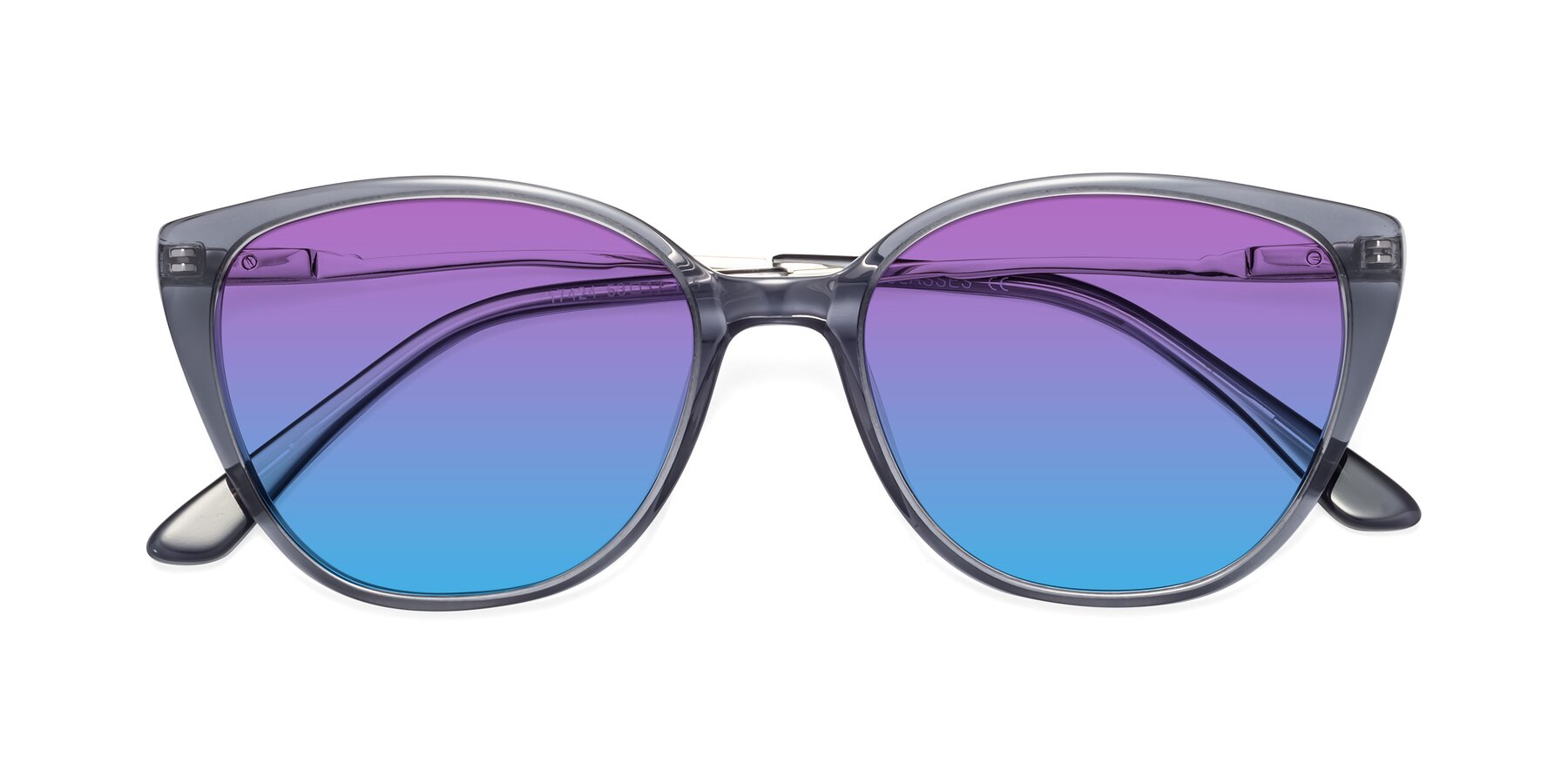 Folded Front of 17424 in Transparent Grey with Purple / Blue Gradient Lenses