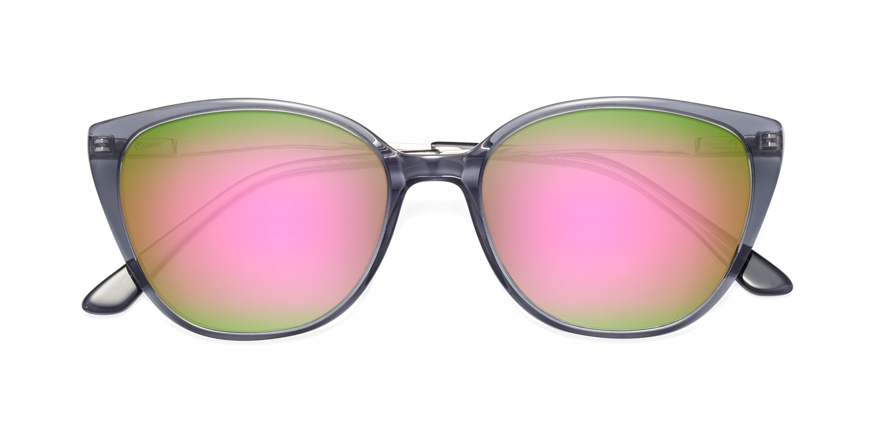 Folded Front of 17424 in Transparent Grey with Pink Mirrored Lenses