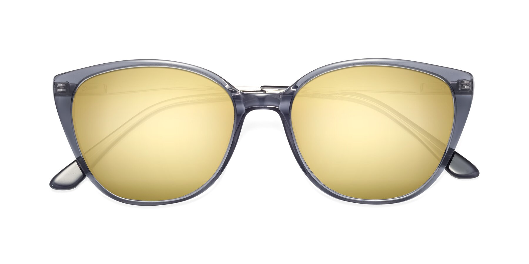 Folded Front of 17424 in Transparent Grey with Gold Mirrored Lenses