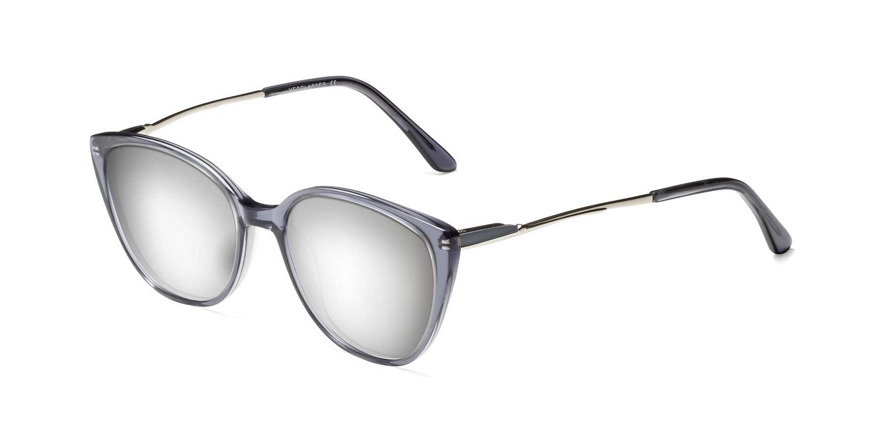 Angle of 17424 in Transparent Grey with Silver Mirrored Lenses