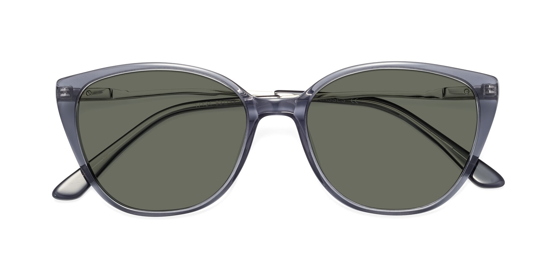 Folded Front of 17424 in Transparent Grey with Gray Polarized Lenses