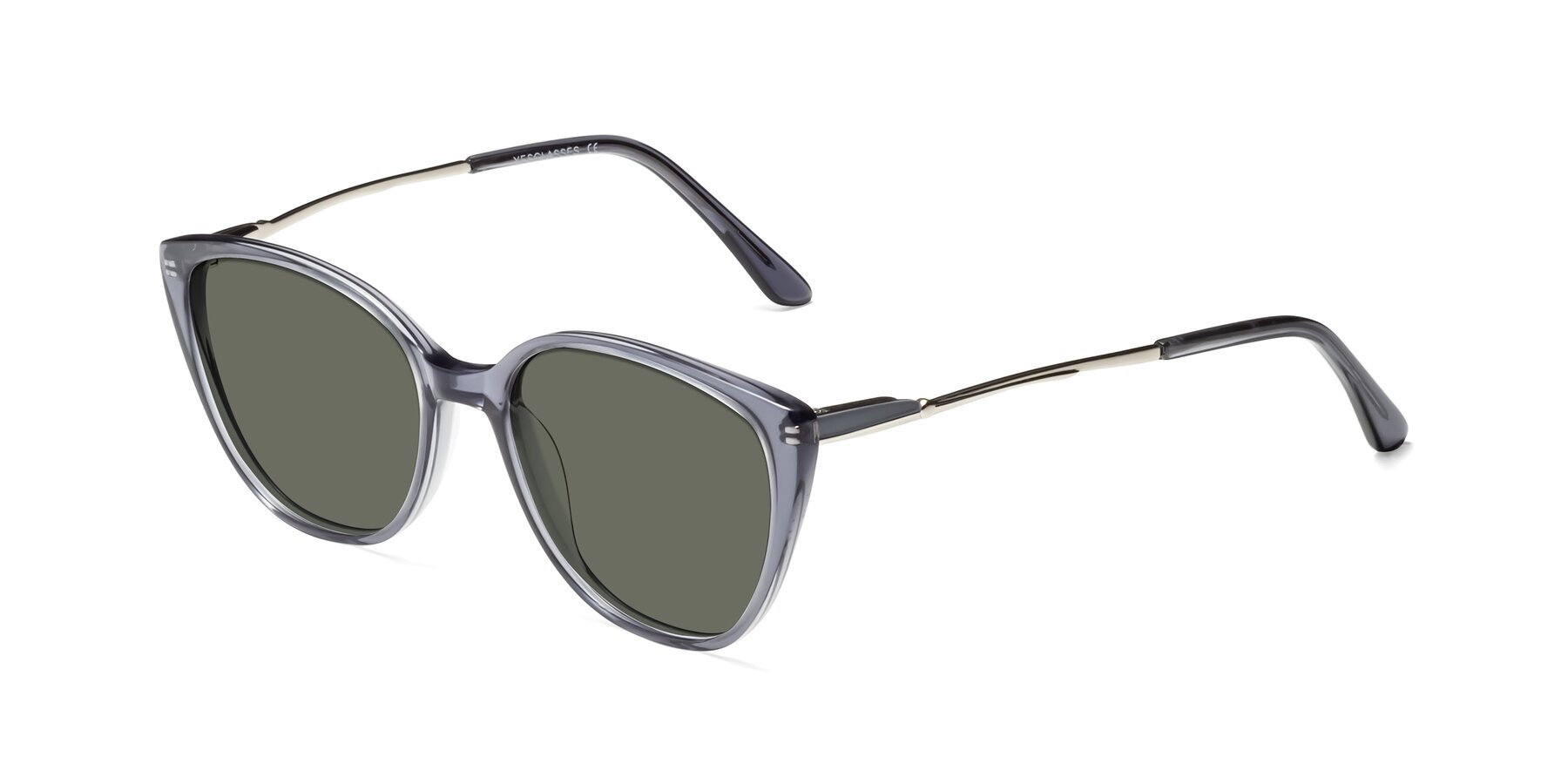 Angle of 17424 in Transparent Grey with Gray Polarized Lenses