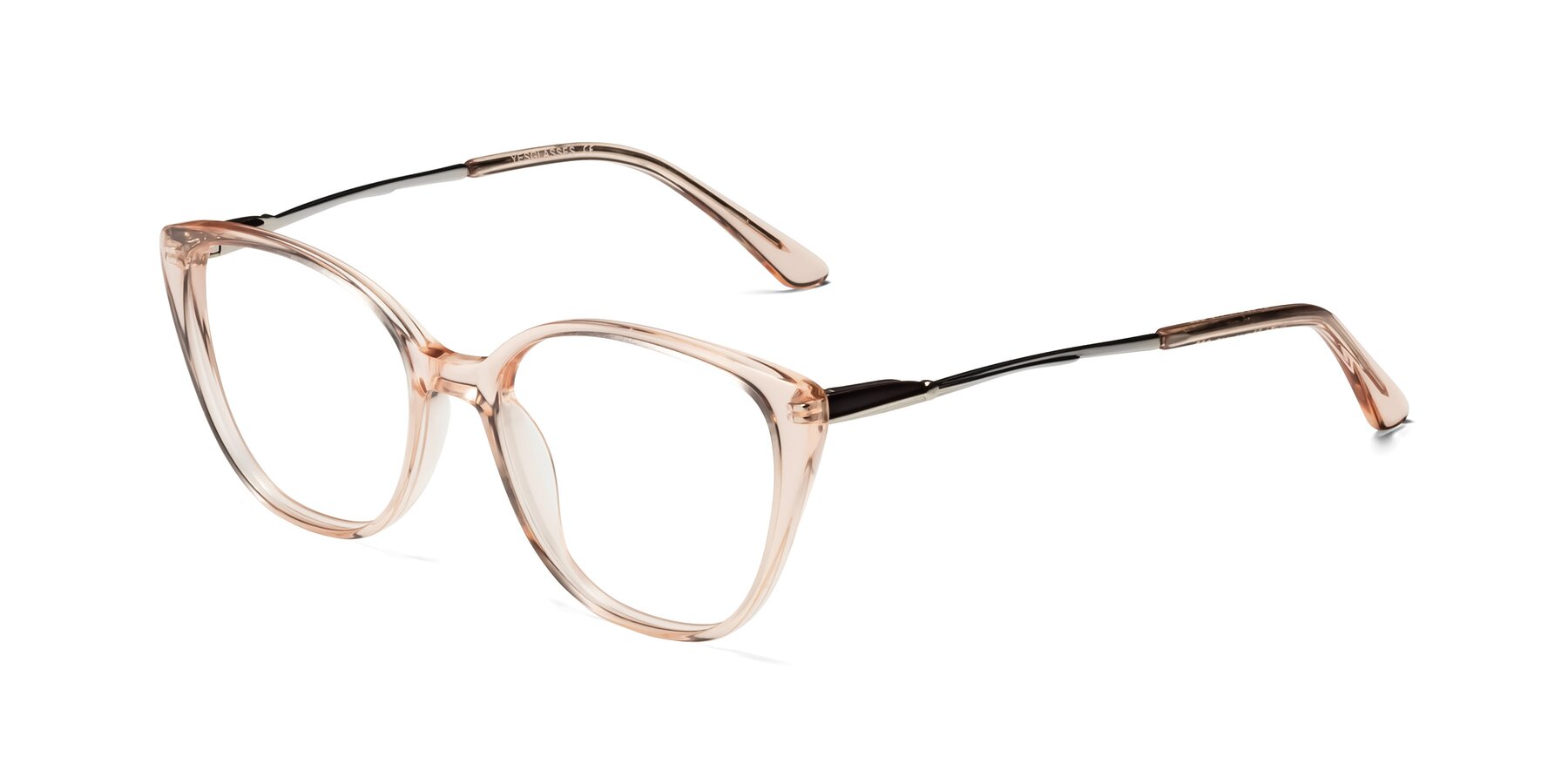 Angle of 17424 in Transparent Pink with Clear Eyeglass Lenses