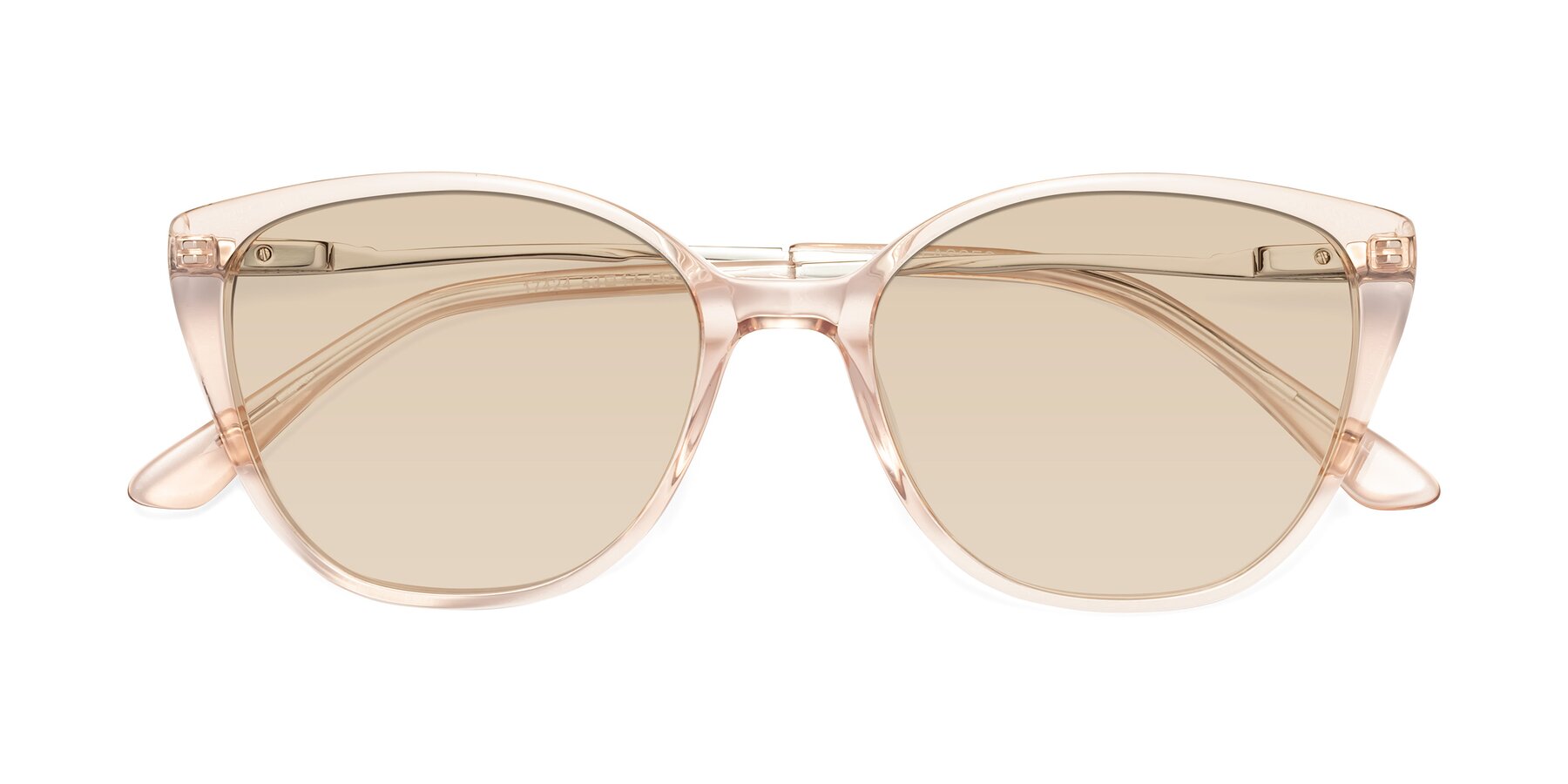 Folded Front of 17424 in Transparent Pink with Light Brown Tinted Lenses