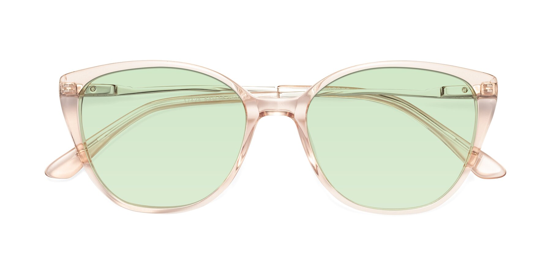 Folded Front of 17424 in Transparent Pink with Light Green Tinted Lenses
