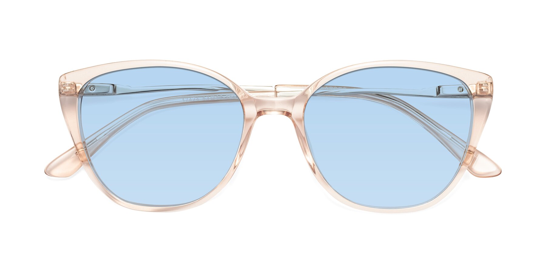 Folded Front of 17424 in Transparent Pink with Light Blue Tinted Lenses