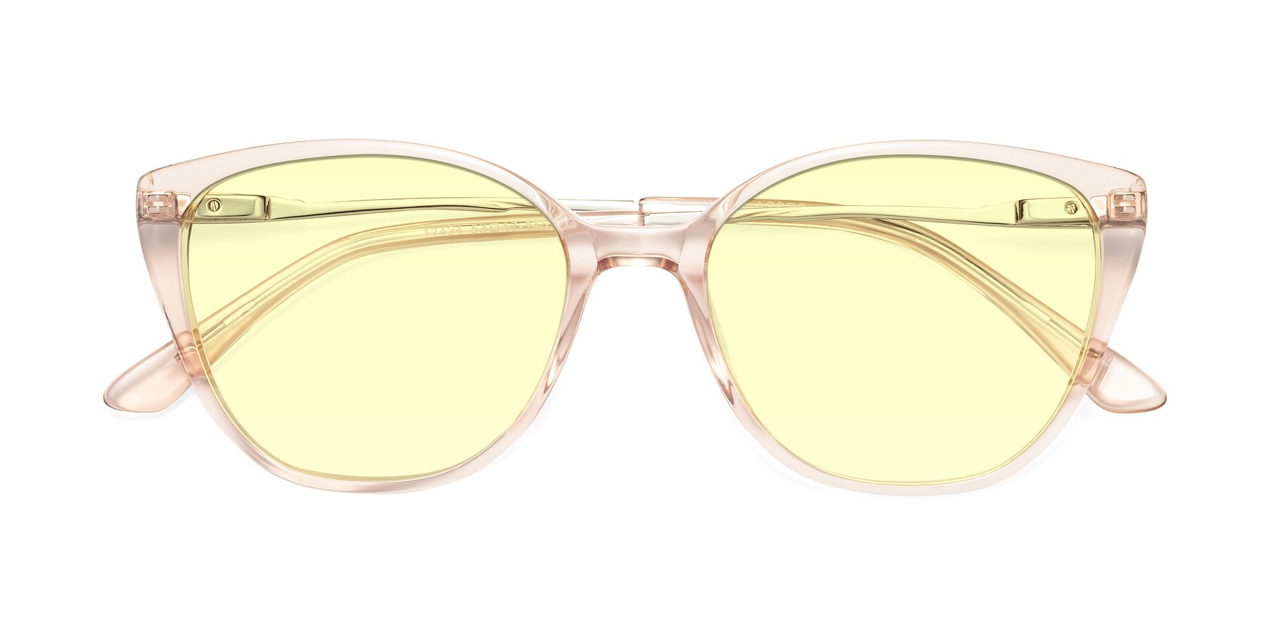 Folded Front of 17424 in Transparent Pink with Light Yellow Tinted Lenses