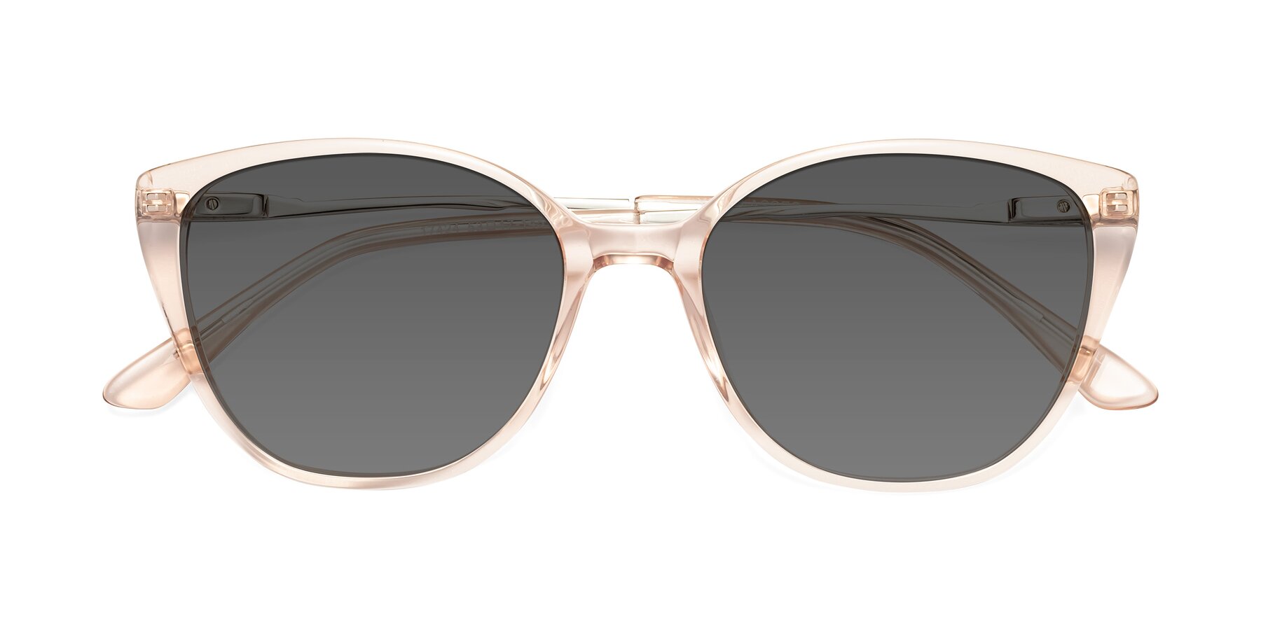 Folded Front of 17424 in Transparent Pink with Medium Gray Tinted Lenses