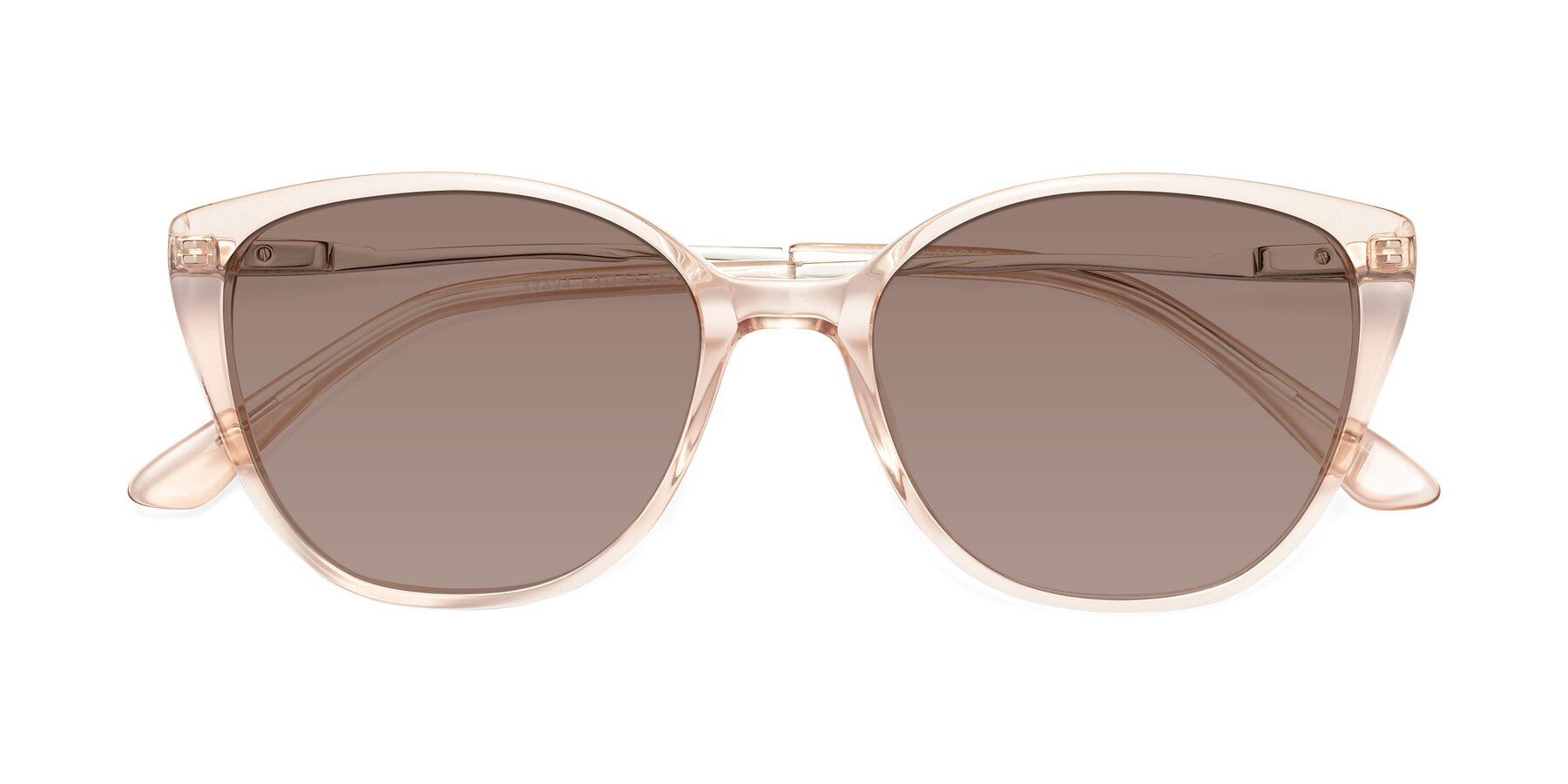 Folded Front of 17424 in Transparent Pink with Medium Brown Tinted Lenses
