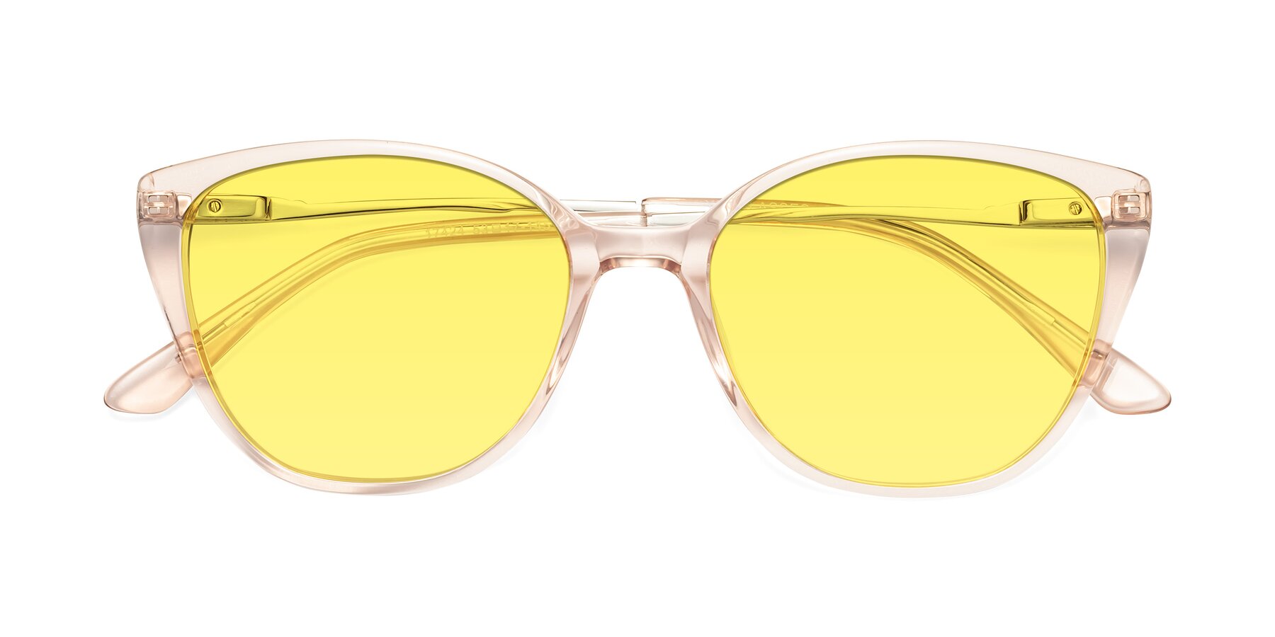 Folded Front of 17424 in Transparent Pink with Medium Yellow Tinted Lenses