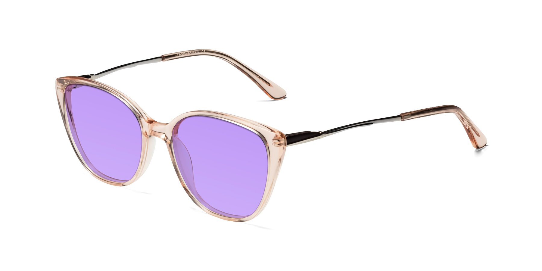 Angle of 17424 in Transparent Pink with Medium Purple Tinted Lenses