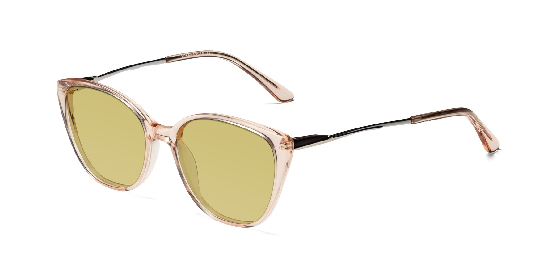 Angle of 17424 in Transparent Pink with Medium Champagne Tinted Lenses
